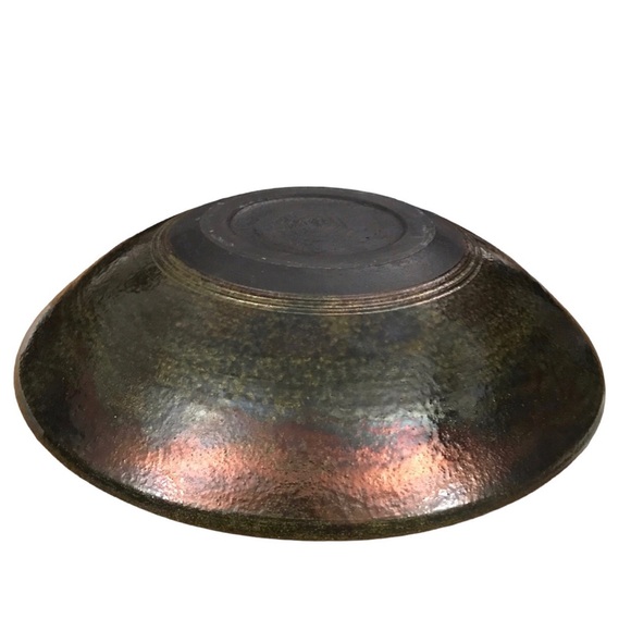 Gay Liebert Studio Art Pottery Raku Bowl 11.25" Copper Iridescent Signed - Picture 8 of 12